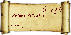 Sághi Ádám névjegykártya