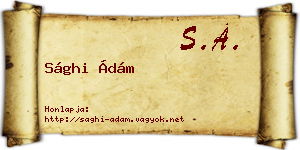 Sághi Ádám névjegykártya